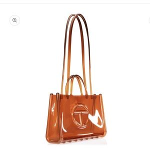 TELFAR X MELISSA Large Jelly Clear Brown Women’s Shopper Shoulder Tote Purse